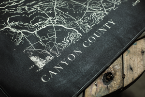 "Canyon County" Canvas Flag in Charcoal