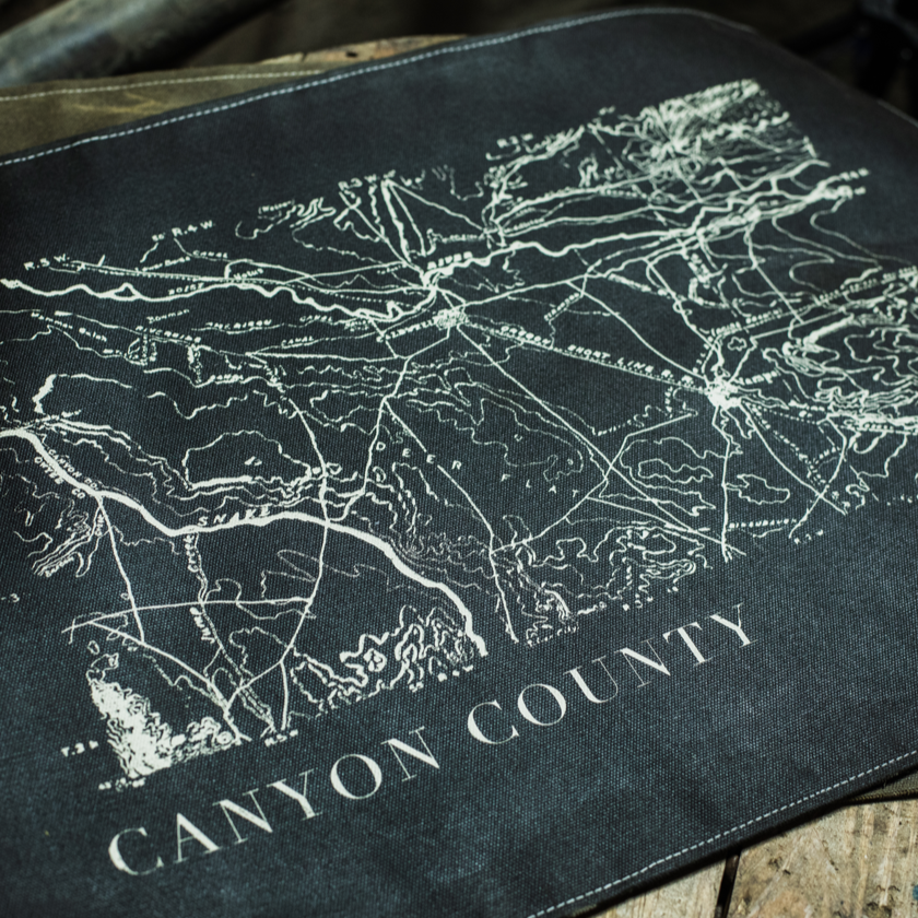 "Canyon County" Canvas Flag in Charcoal