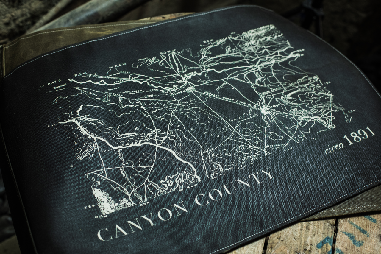 "Canyon County" Canvas Flag in Charcoal