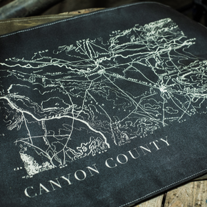 "Canyon County" Canvas Flag in Charcoal