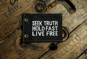 Mini "Seek Truth" Canvas Flag in Black