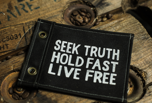 Mini "Seek Truth" Canvas Flag in Black