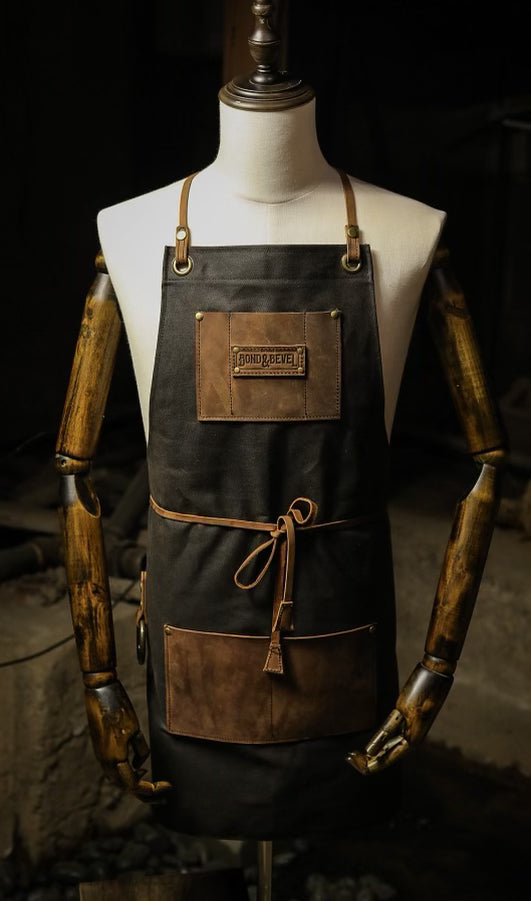 Black + Whiskey Leather Canvas Apron