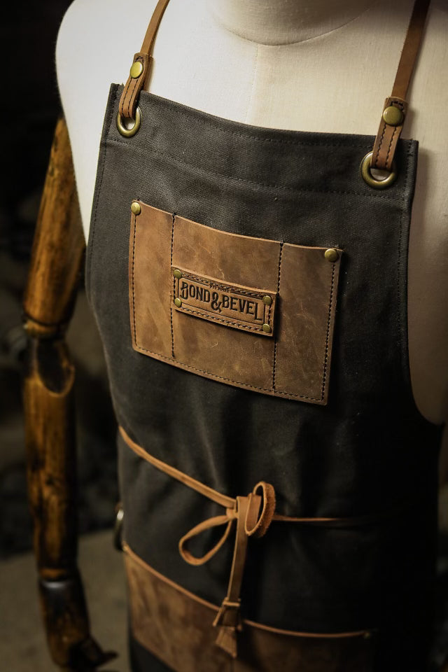 Black + Whiskey Leather Canvas Apron