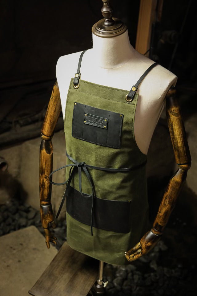 Olive + Black Canvas Apron