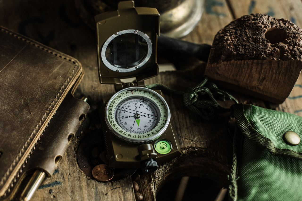 Olive Green Compass by Black Fox