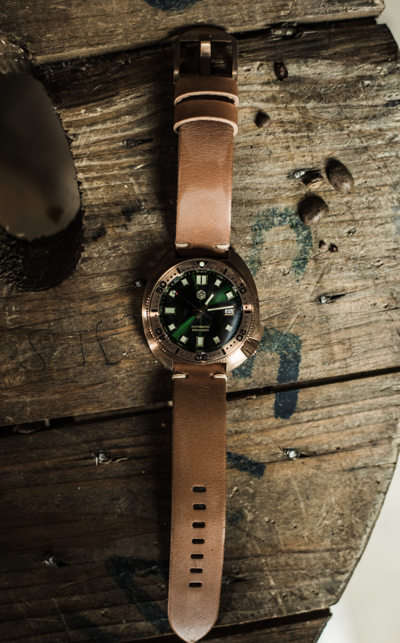 San Martin Brass Diving Watch - Green Face